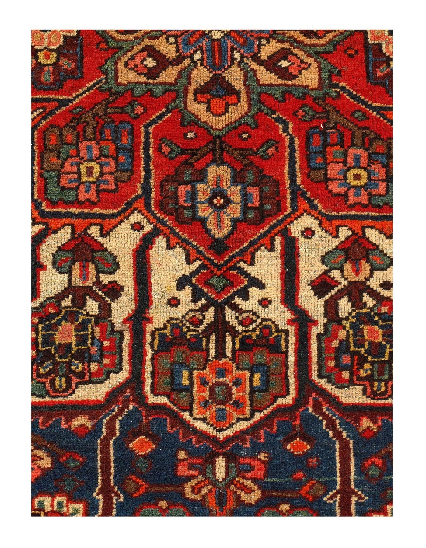 Canvello Silkroad Bakhtiari Navy Blue And Red Rug - 10'8'' X 12'11'' - Canvello