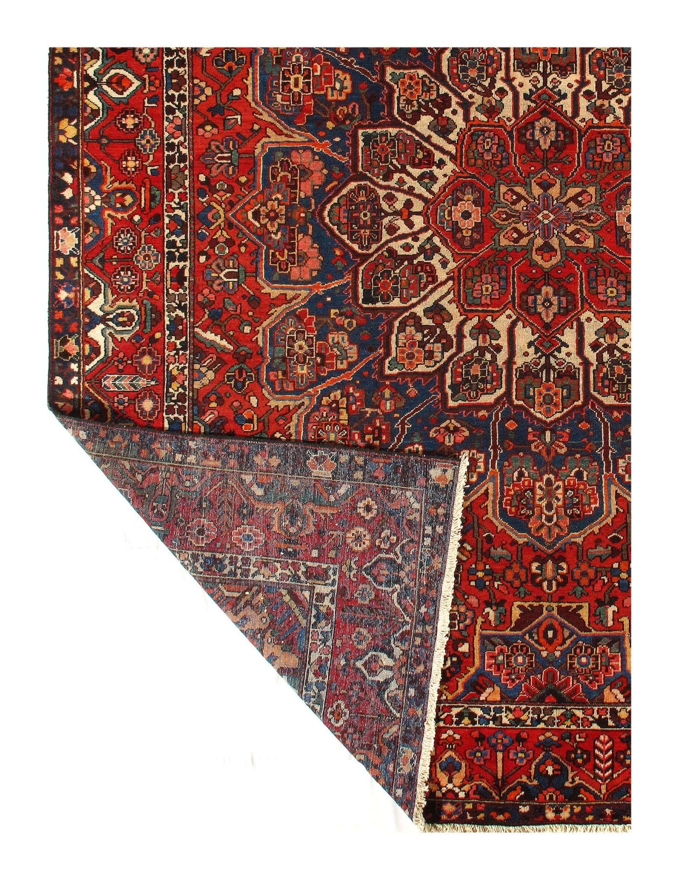 Canvello Silkroad Bakhtiari Navy Blue And Red Rug - 10'8'' X 12'11'' - Canvello