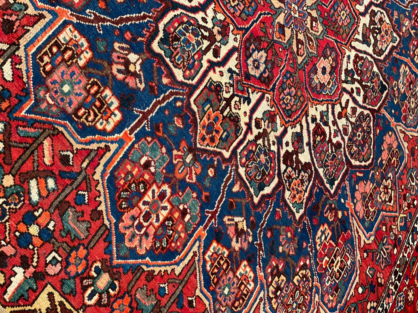 Canvello Silkroad Bakhtiari Navy Blue And Red Rug - 10'8'' X 12'11'' - Canvello