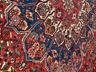 Canvello Silkroad Bakhtiari Navy Blue And Red Rug - 10'8'' X 12'11'' - Canvello