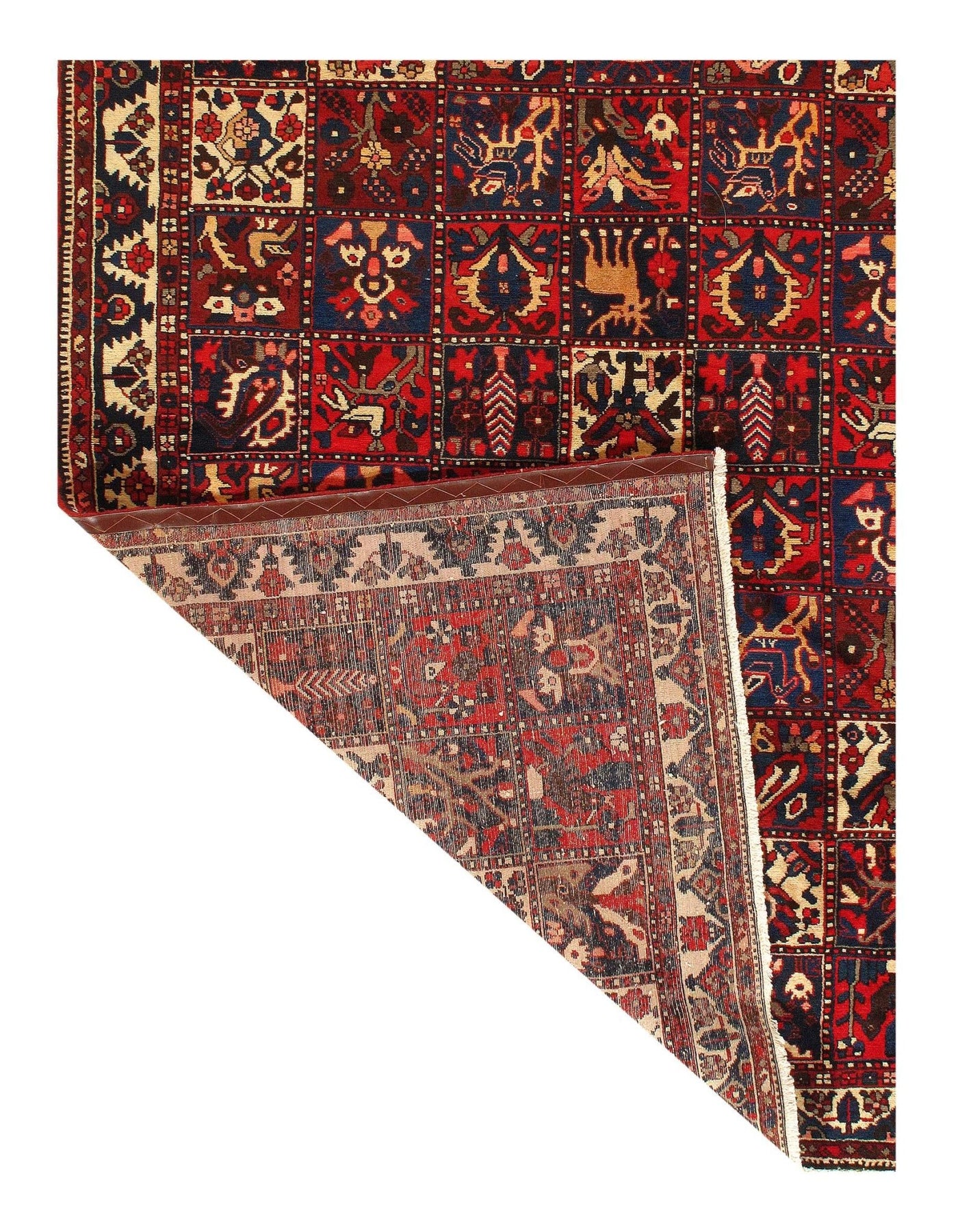 Canvello Silkroad Bakhtiari Red And Blue Rug - 6'11''x 9'5" - Canvello