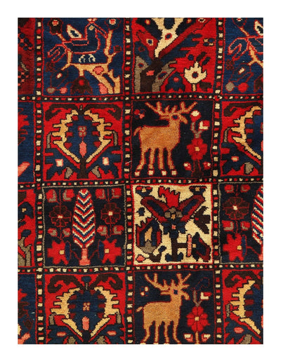 Canvello Silkroad Bakhtiari Red And Blue Rug - 6'11''x 9'5" - Canvello