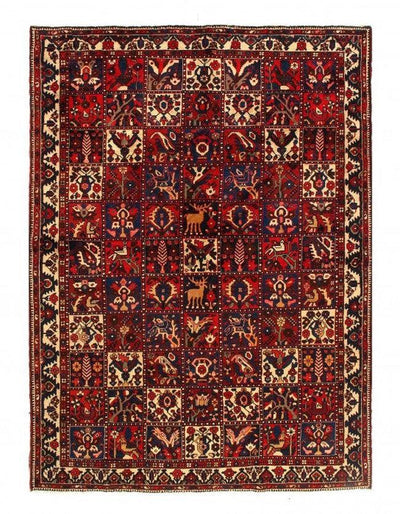 Canvello Silkroad Bakhtiari Red And Blue Rug - 6'11''x 9'5" - Canvello