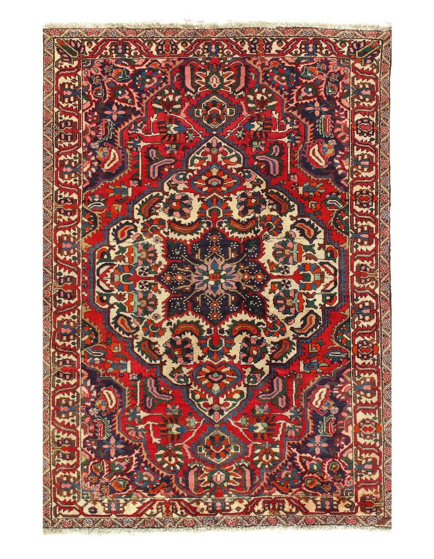 Canvello Silkroad Bakhtiari Red Vintage Rug - 7' X 10' - Canvello