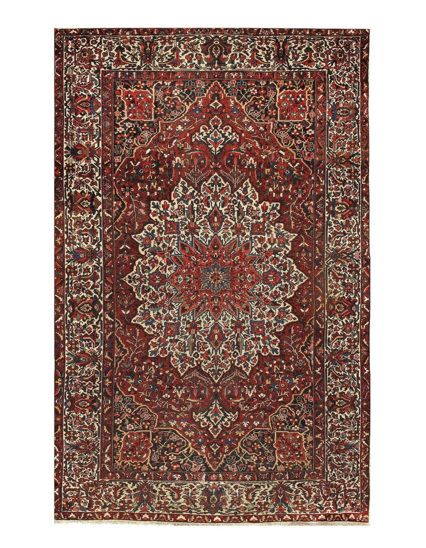 Canvello Silkroad Bakhtiari Rust Flower Rugs - 10'5'' X 16'6'' - Canvello