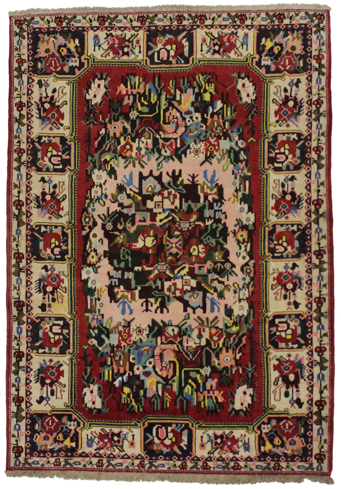 Canvello Silkroad Bakhtiari Transitional Rug - 5'6'' X 8'0'' - Canvello