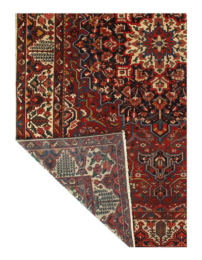 Canvello Silkroad Bakhtiari Vintage Red Wool Rug - 10'4'' X 14'6'' - Canvello