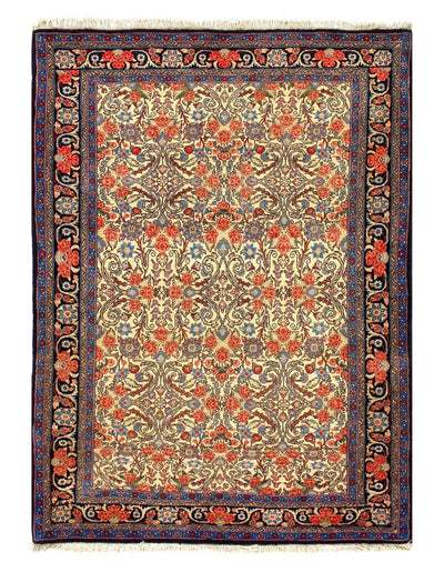 Canvello Silkroad Bidjar Blue Beige Rug - 3'9'' X 5'3'' - Canvello