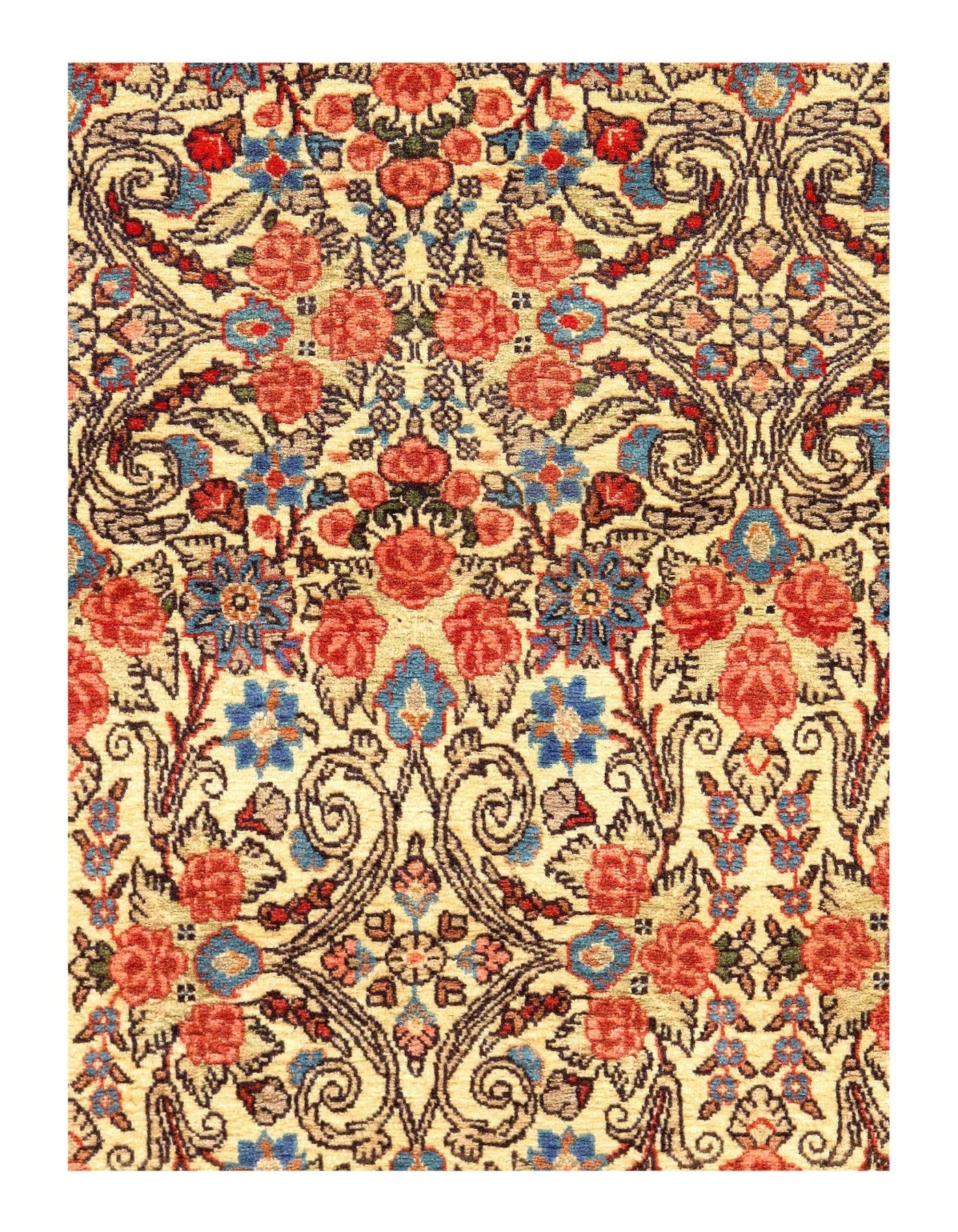 Canvello Silkroad Bidjar Blue Beige Rug - 3'9'' X 5'3'' - Canvello