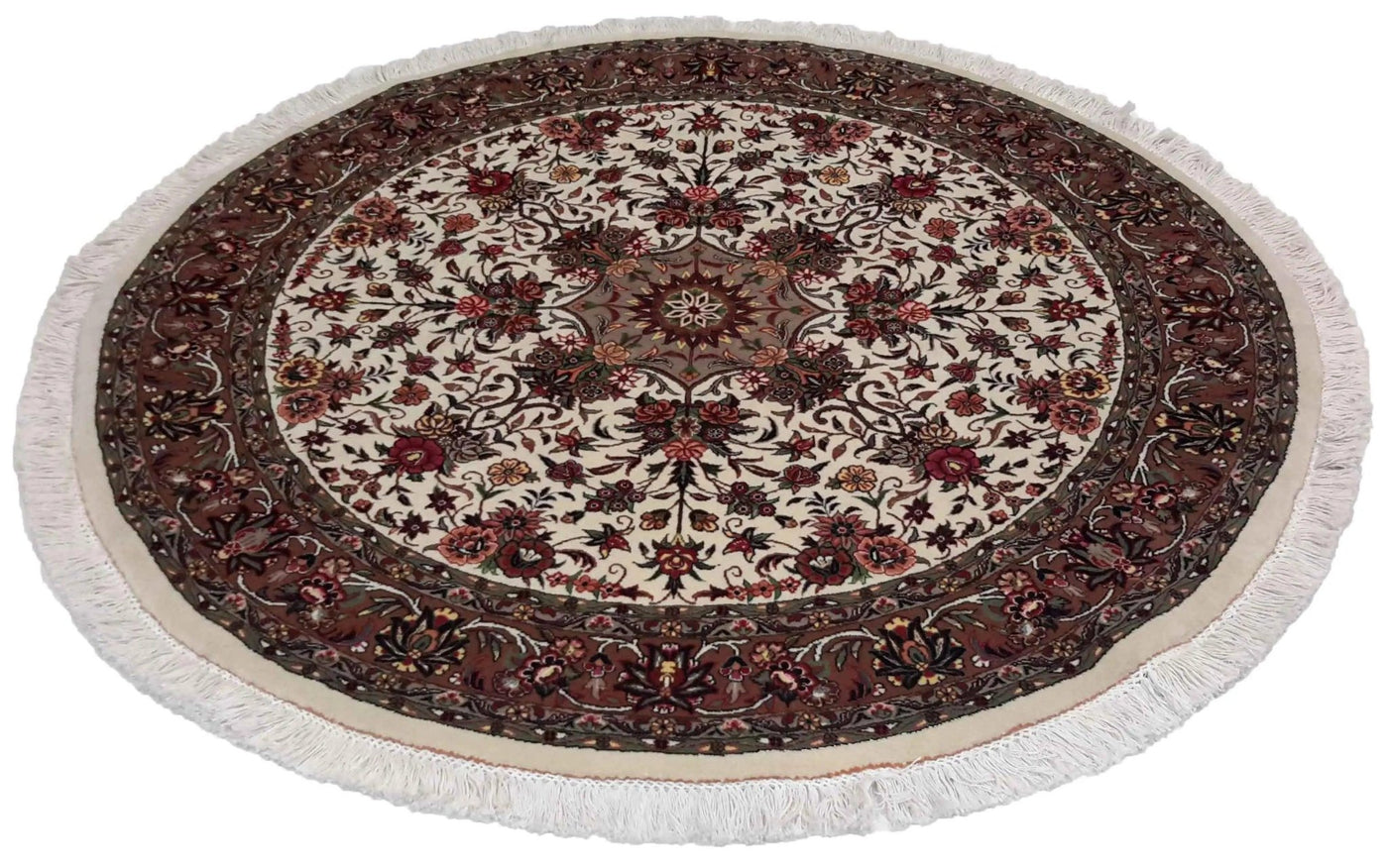 Canvello Silkroad Bidjar Green And Ivory Rug - 6'2'' X 6'2'' - Canvello