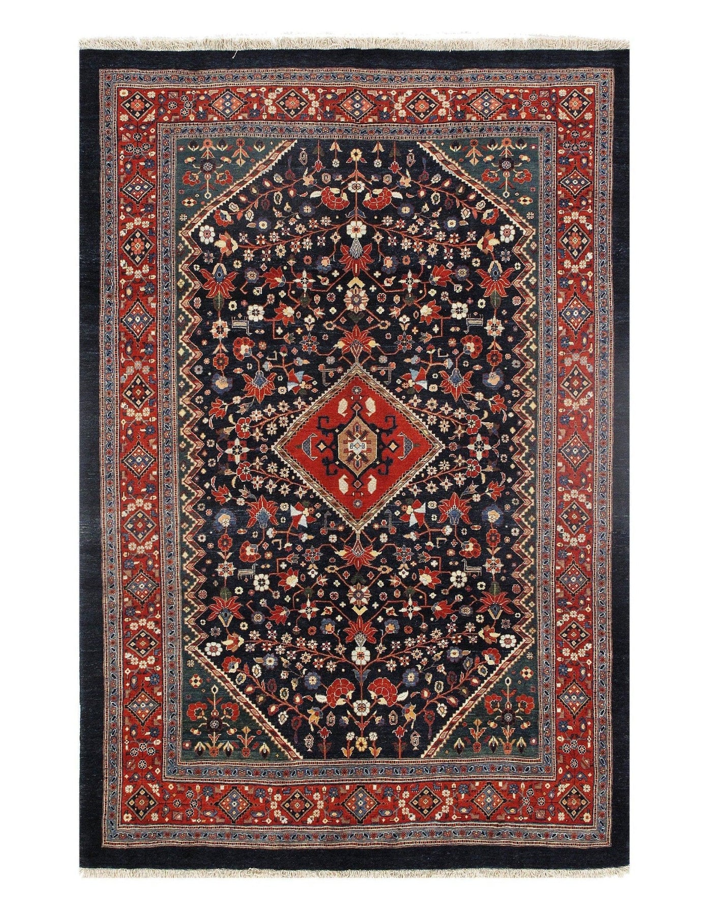 Canvello Silkroad Bidjar Modern Blue Area Rug - 6'1'' X 8'9'' - Canvello