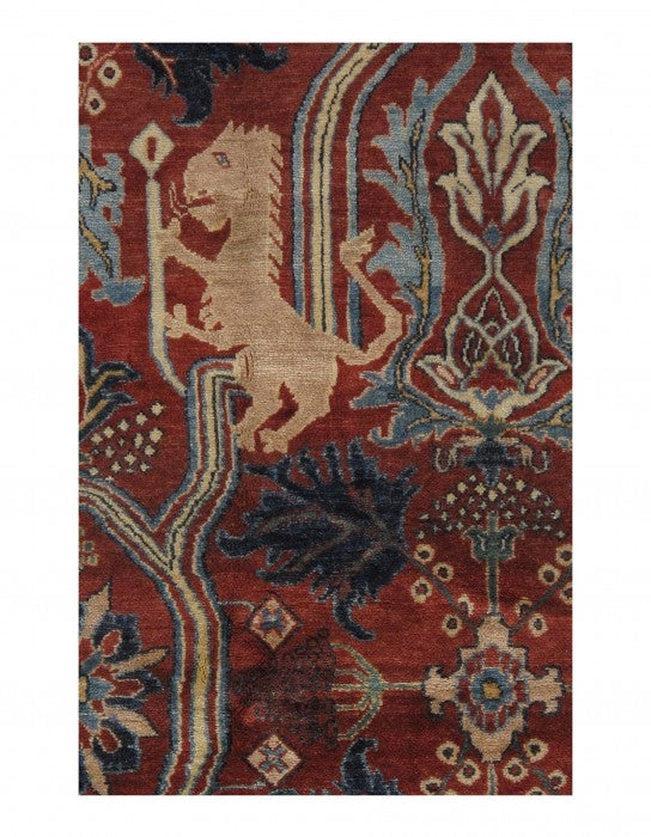 Canvello Silkroad Bidjar Navy And Rust Rug - 4' X 6' - Canvello