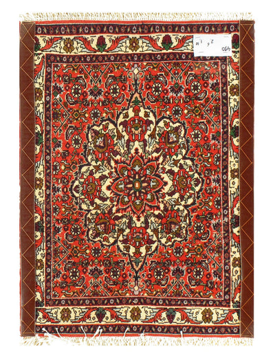 Canvello Silkroad Bidjar Yellow And Red Rug - 1'10" x 2'4" - Canvello