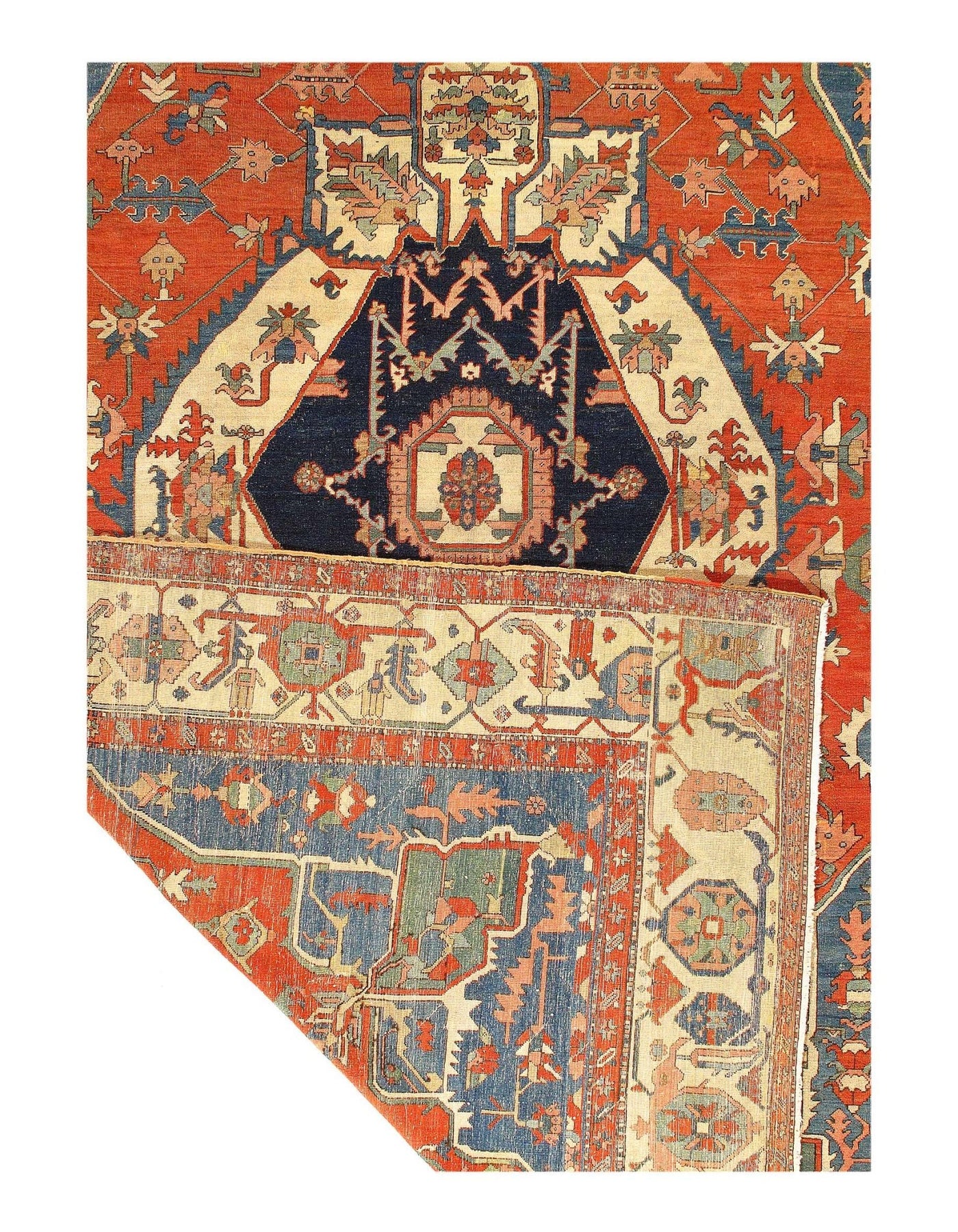 Canvello Silkroad Blue Antique Serapi Rug - 9'3'' X 14'3'' - Canvello