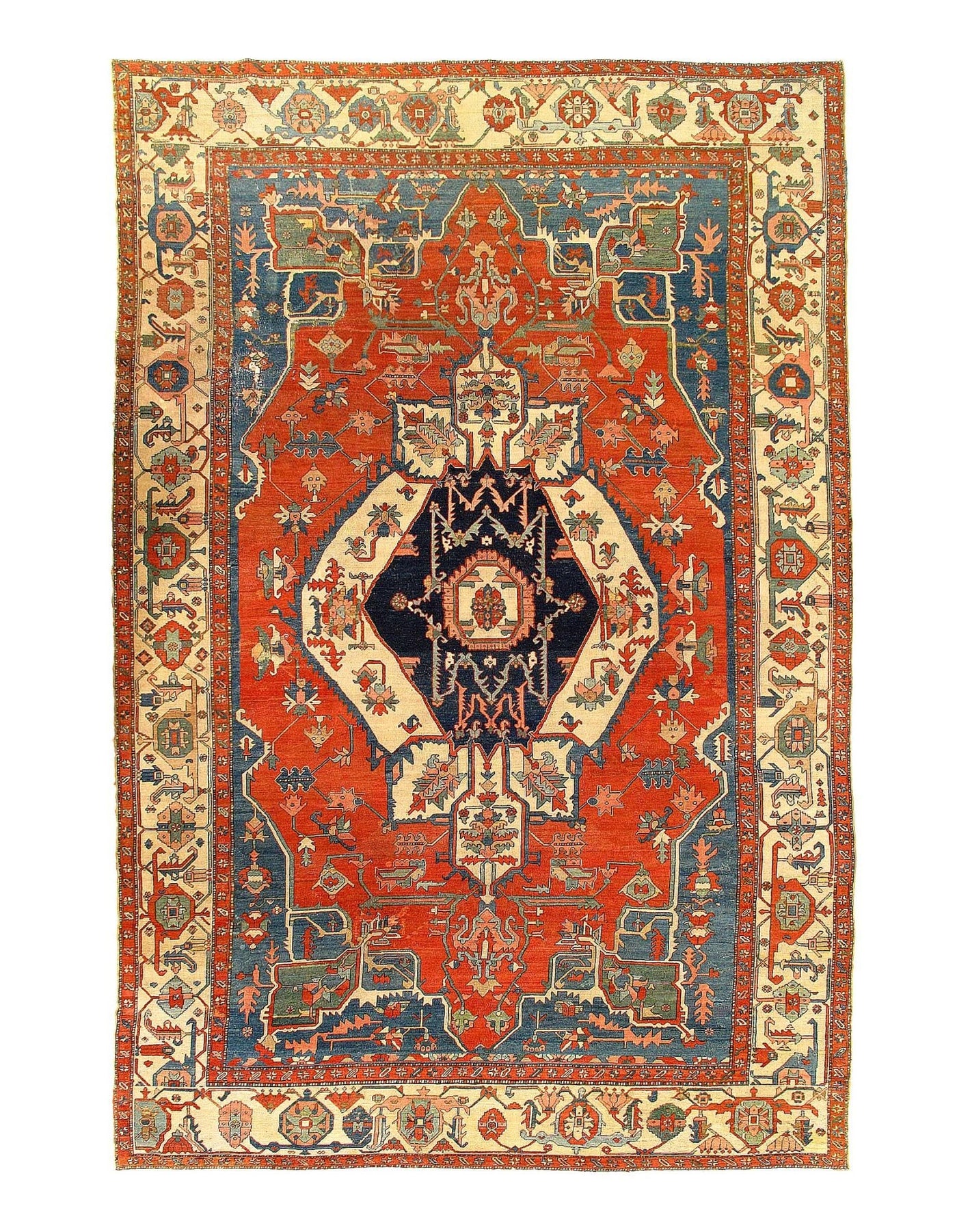 Canvello Silkroad Blue Antique Serapi Rug - 9'3'' X 14'3'' - Canvello