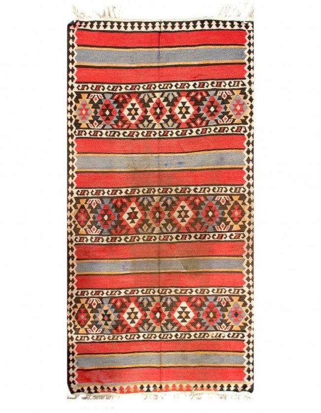 Canvello Silkroad Fine Shiraz Kilim Rust Rug - 4'9'' X 9'11'' - Canvello