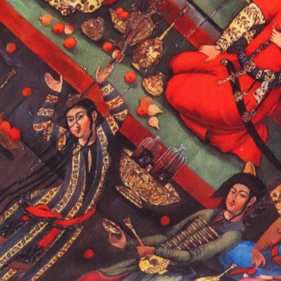 Canvello Silkroad Fresco Miniature Isfahan Throw Pillow - 16' X 16' - Canvello