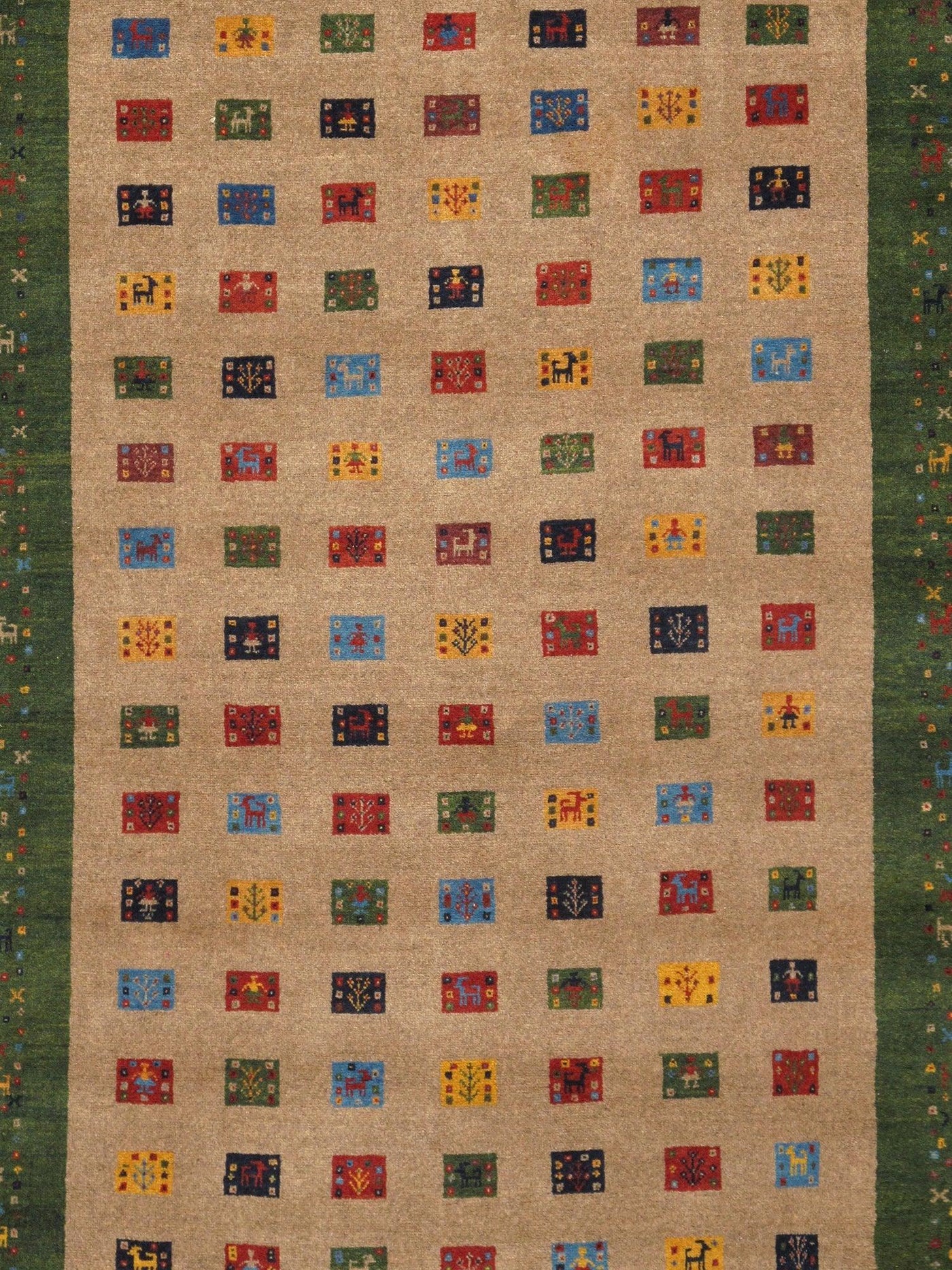 Canvello Silkroad Gabbeh Brown And Green Rug - 5'1" X 7'2" - Canvello