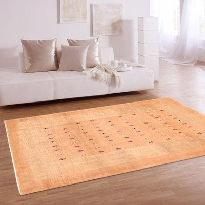 Canvello Silkroad Gabbeh Hand - Knotted Camel Rug - 4'2" X 6'4" - Canvello