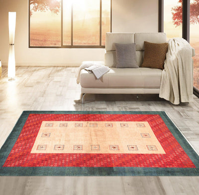 Canvello Silkroad Gabbeh Hand - Knotted Mocha Rug - 4'3" X 5'11" - Canvello