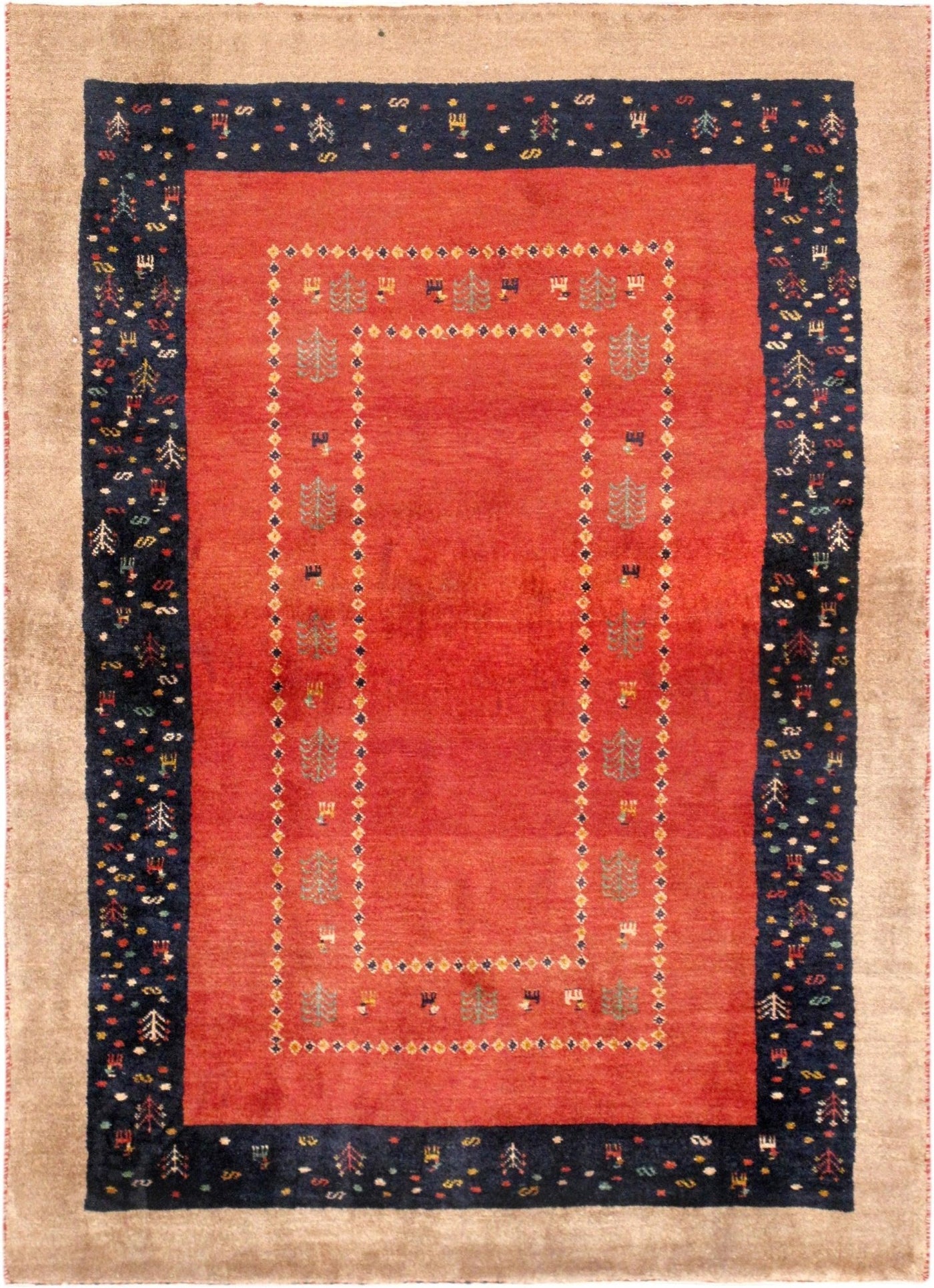 Canvello Silkroad Gabbeh Hand Knotted Silkroad Rug - 3'7" X 5'1" - Canvello