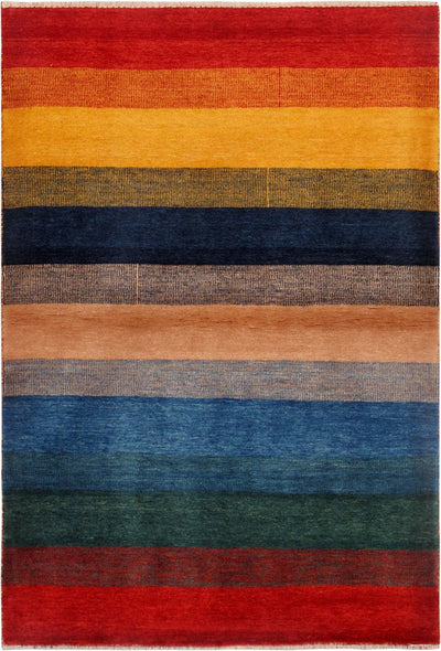 Canvello Silkroad Gabbeh Multicolored Rug - 3'7" X 5'4" - Canvello