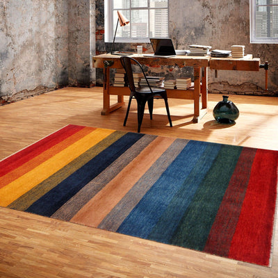 Canvello Silkroad Gabbeh Multicolored Rug - 3'7" X 5'4" - Canvello