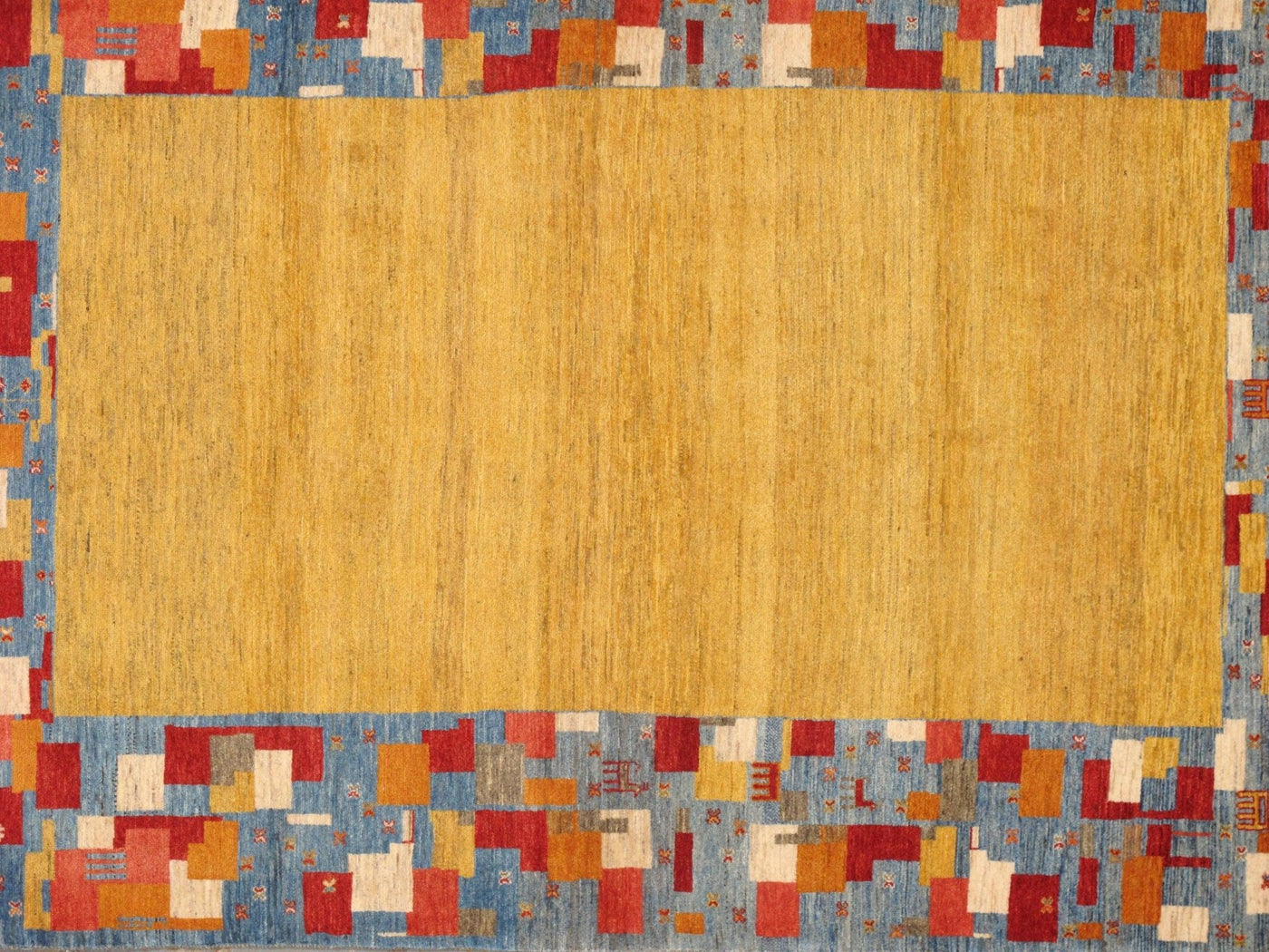 Canvello Silkroad Gabbeh Red And Gold Rugs - 4'2" X 6'4" - Canvello