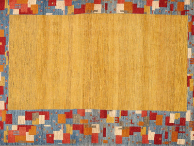 Canvello Silkroad Gabbeh Red And Gold Rugs - 4'2" X 6'4" - Canvello