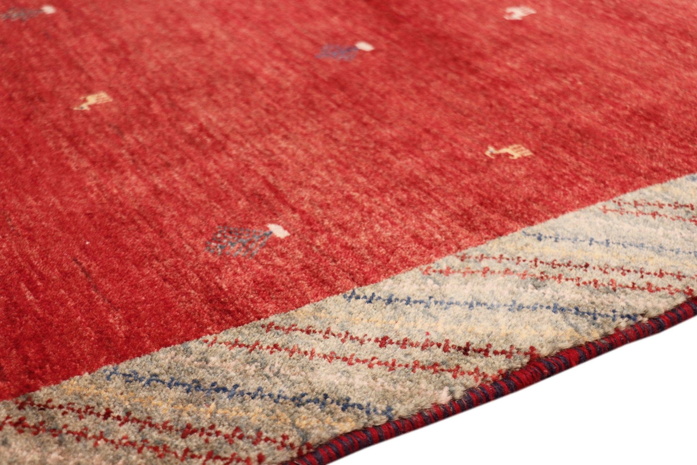 Canvello Silkroad Gabbeh Red And Green Rug - 2'9" X 6'5" - Canvello