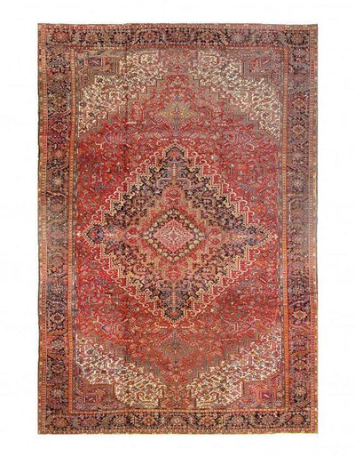Canvello Persian Hand Knotted Antique Heriz Rug - 11'4" X 17'5"