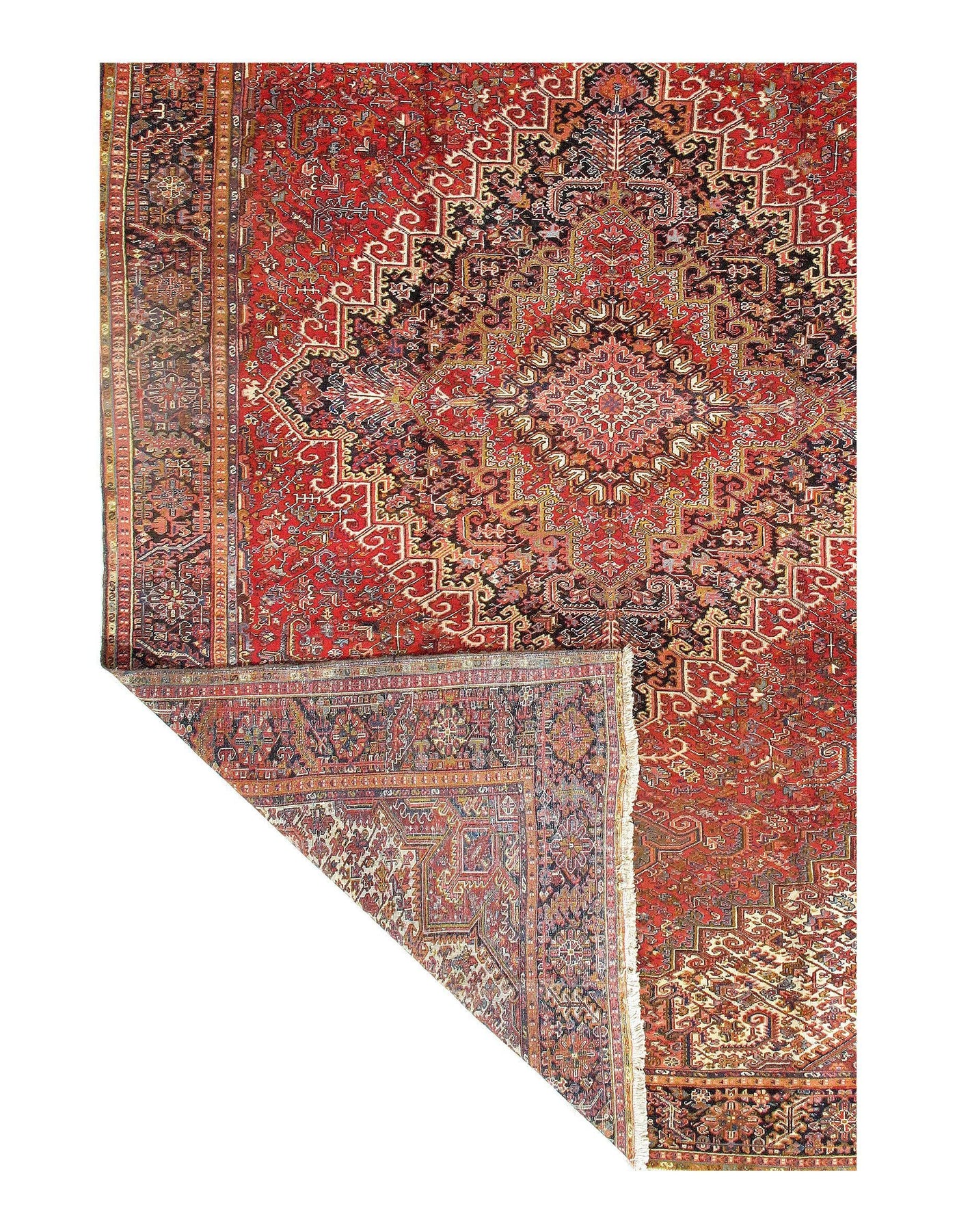 Canvello Persian Hand Knotted Antique Heriz Rug - 11'4" X 17'5"