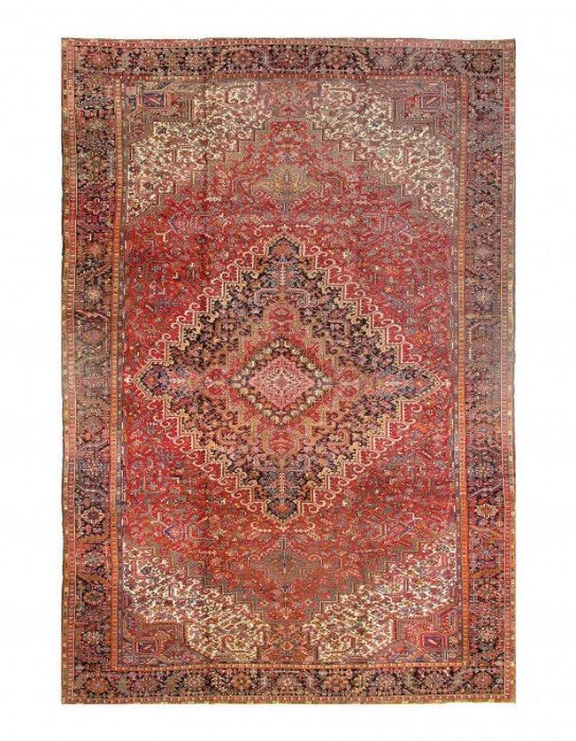 Canvello Silkroad Hand Knotted Antique Heriz Rug - 11'4" X 17'5" - Canvello