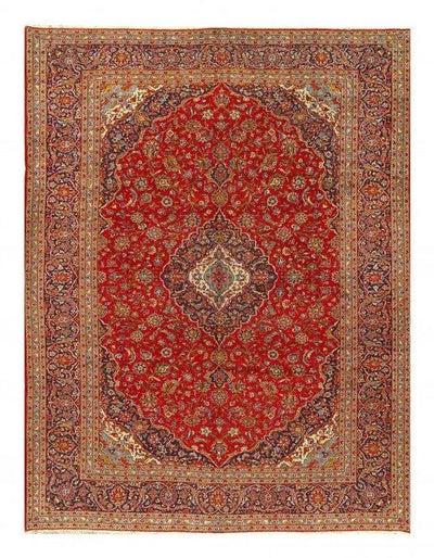 Canvello Persian Hand Knotted Red Kashan Rug - 10' X 13'8''