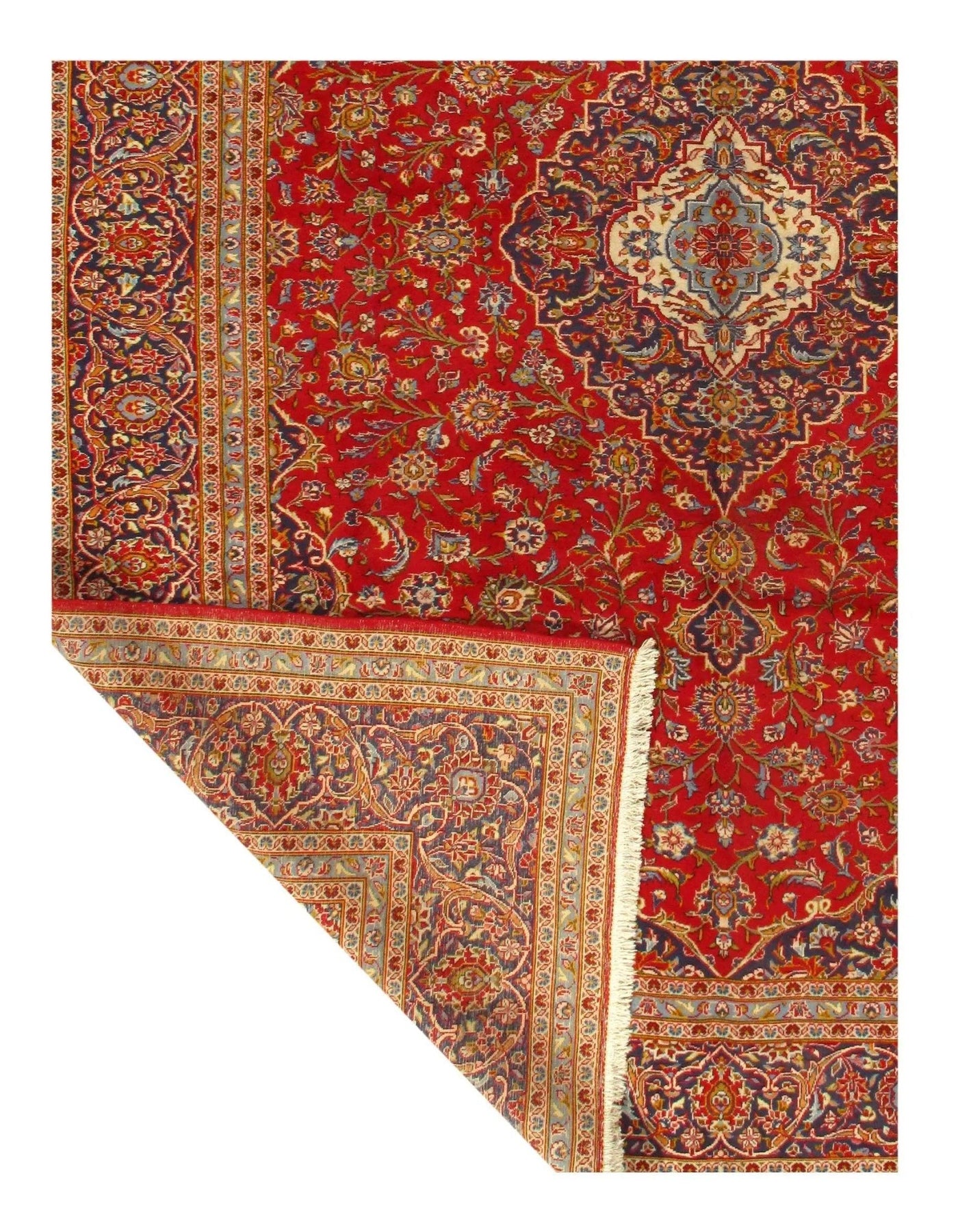 Canvello Silkroad Hand Knotted Red Kashan Rug - 10' X 13'8'' - Canvello