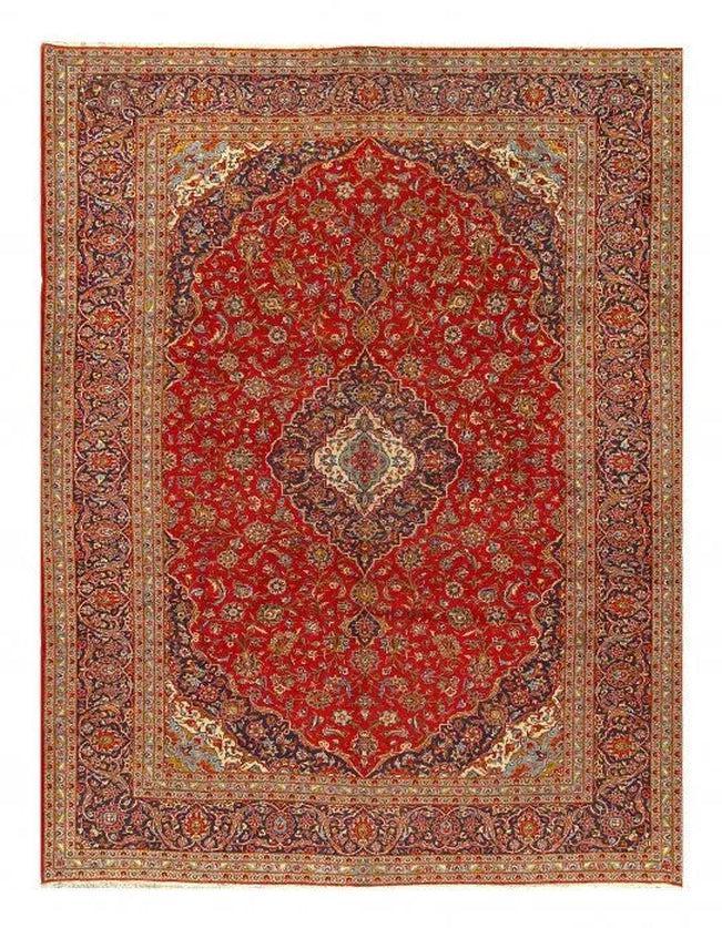 Canvello Silkroad Hand Knotted Red Kashan Rug - 10' X 13'8'' - Canvello