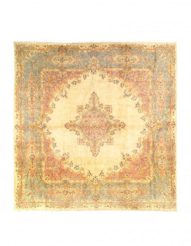 Canvello Silkroad Hand Knotted Vintage Kerman Rug - 11'8'' X 11'9'' - Canvello