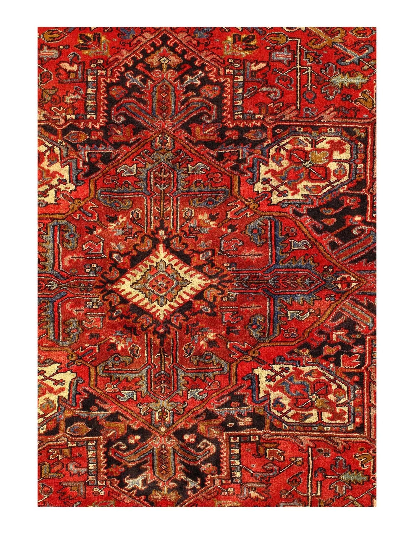 Canvello Silkroad Heriz Natural Wool Rug - 9'7'' X 12'7'' - Canvello