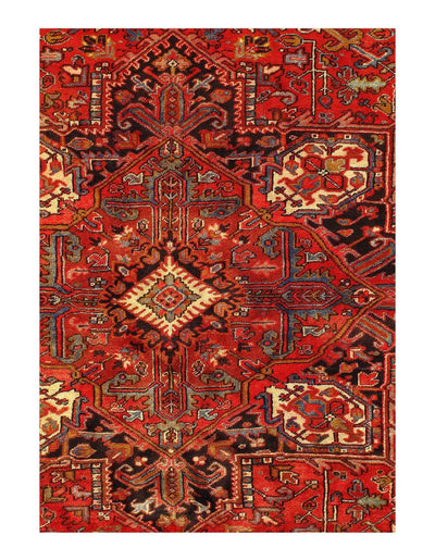 Canvello Silkroad Heriz Natural Wool Rug - 9'7'' X 12'7'' - Canvello