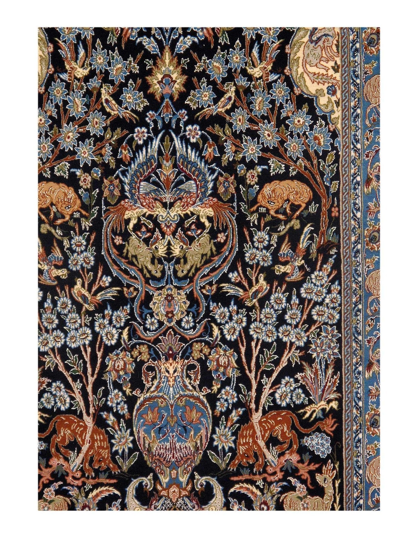 Canvello Silkroad Isfahan Gold And Blue Area Rug - 3'5" x 6' - Canvello