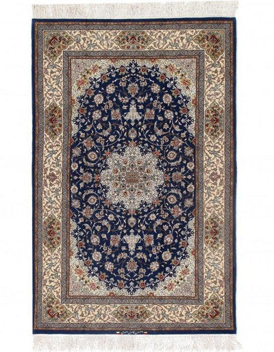 Canvello Silkroad Isfahan Hand Knotted Silk Rug - 4'2" x 6'7" - Canvello