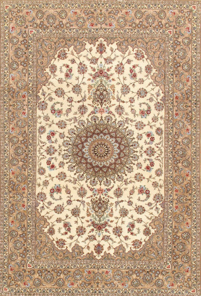 Canvello Silkroad Isfahan Ivory Area Rug - 6'9"x10'2" - Canvello