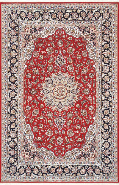 Canvello Silkroad Isfahan Large Red Area Rugs - 5' X 7'8" - Canvello