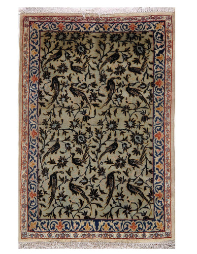 Canvello Silkroad Isfahan Light Green Rug - 2'8" X 3' - Canvello