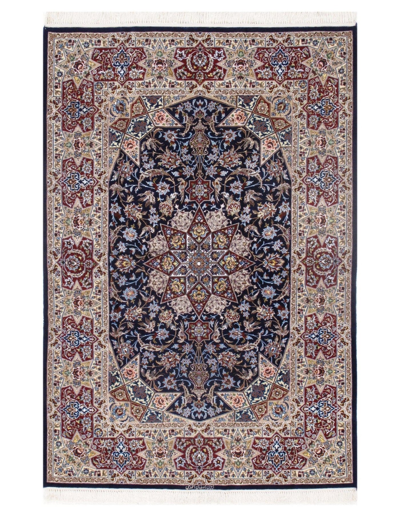 Canvello Silkroad Isfahan Navy Blue Area Rugs - 5' X 7'3" - Canvello