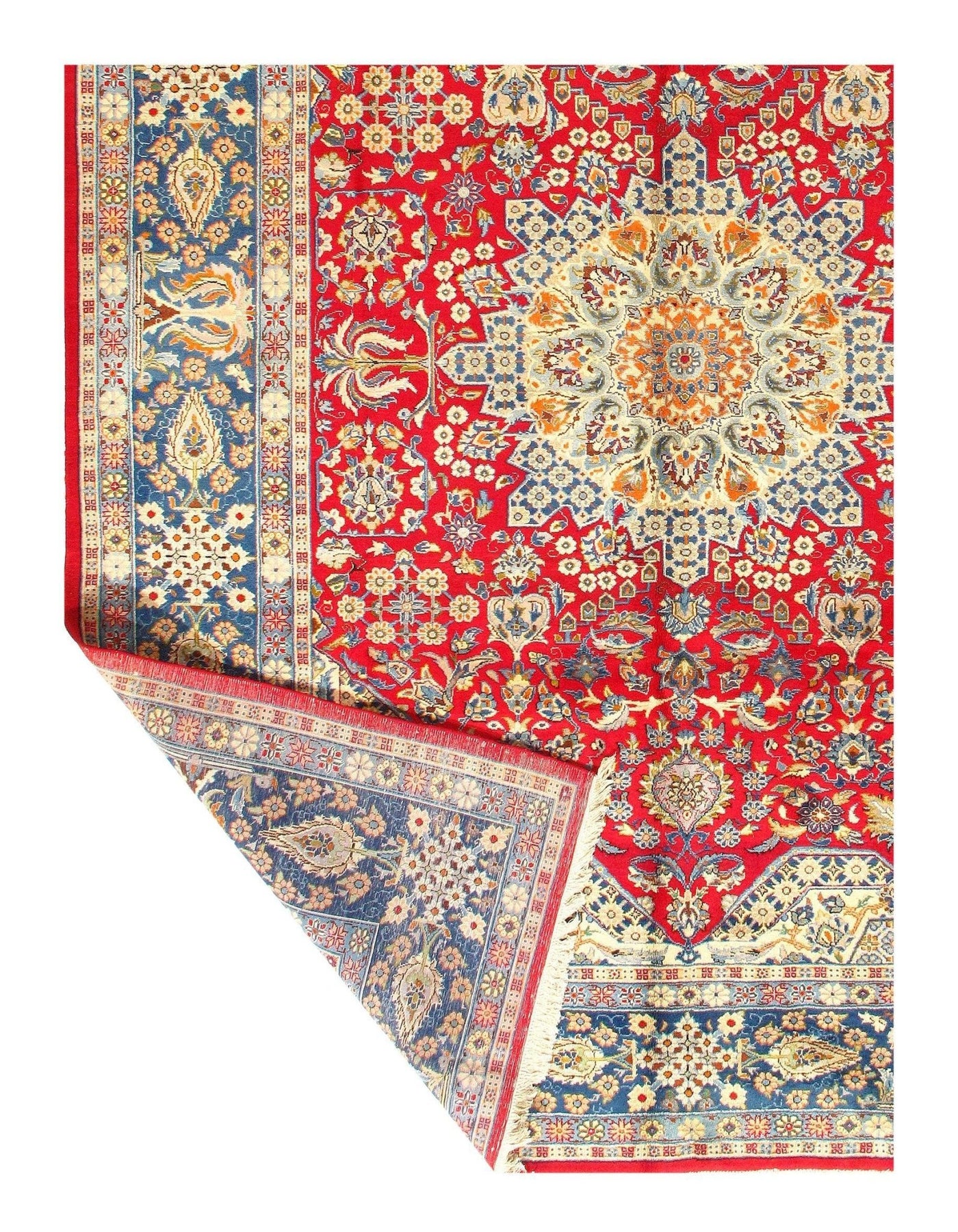 Canvello Silkroad Isfahan Red And Blue Rug - 9' X 12' - Canvello