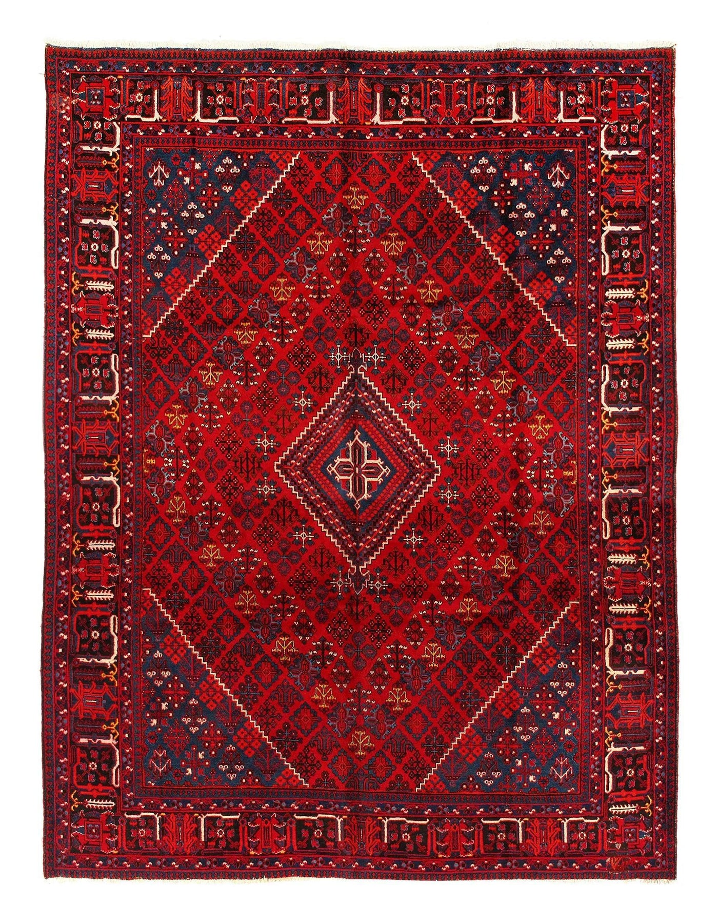 Canvello Persian Joshegan Blue And Red Rug - 10'3'' X 13'3''