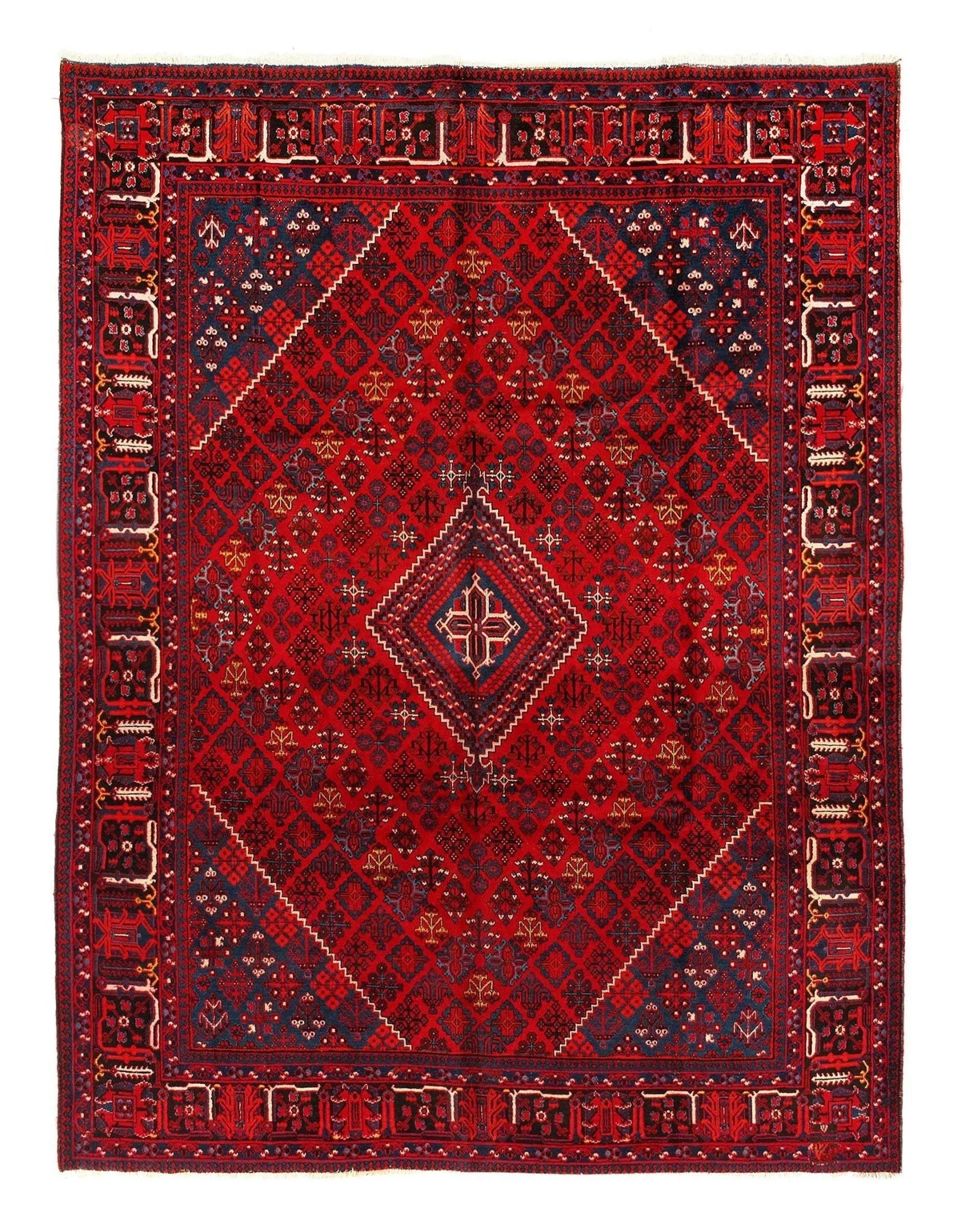 Canvello Silkroad Joshegan Blue And Red Rug - 10'3'' X 13'3'' - Canvello