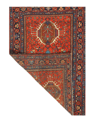 Canvello Silkroad Karajeh Rust And Blue Rug - 3'3'' X 4'8'' - Canvello