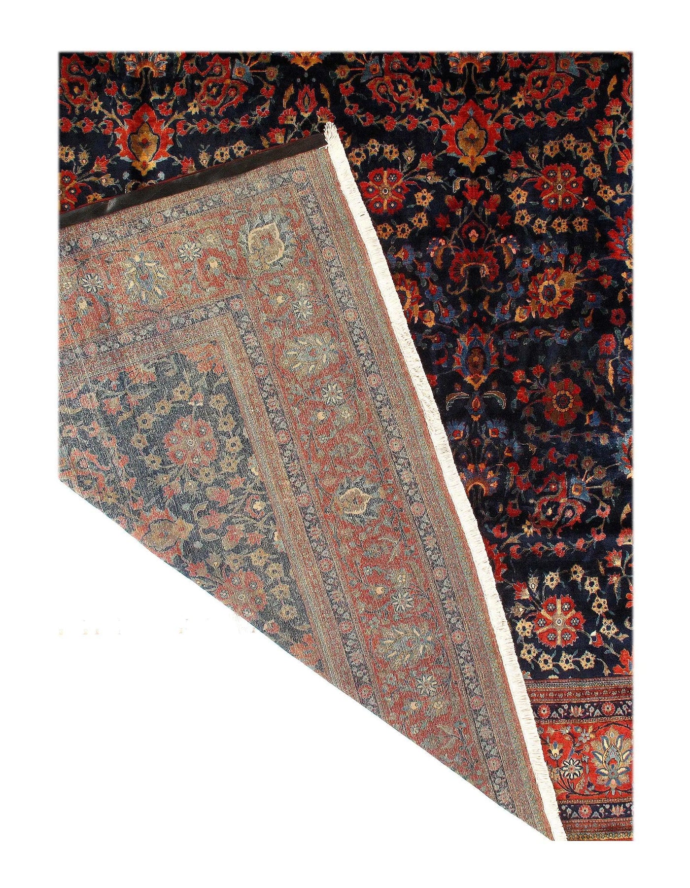 Canvello Persian Kashan Large Blue Rugs - 10'6" X 18'7"